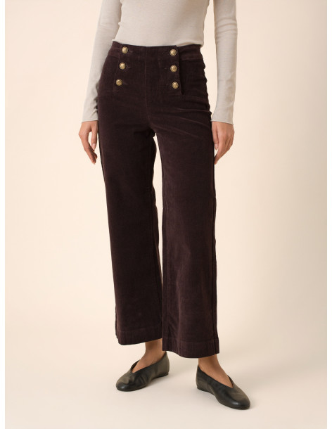 ORAIJE PARIS Βελούδινο παντελόνι Victorine V6001-PLUM