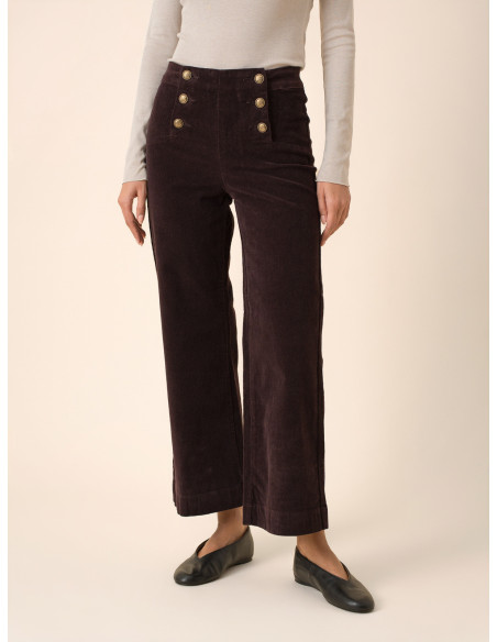 ORAIJE PARIS Βελούδινο παντελόνι Victorine V6001-PLUM
