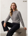 BON FASHION Πλεκτό ζιβάγκο από λεπτή πλέξη 92102-ΓΚΡΙ