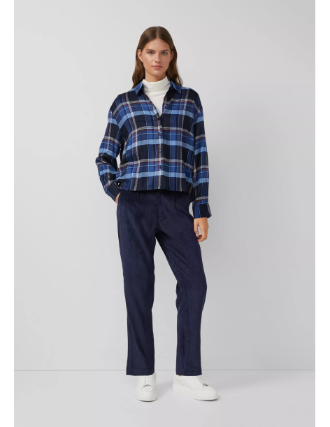 S.OLIVER Ankle cord pants with elastic waistband 2170192-5959