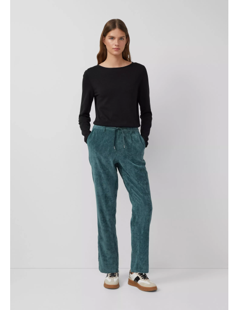 S.OLIVER Ankle cord pants with elastic waistband 2170192-6933
