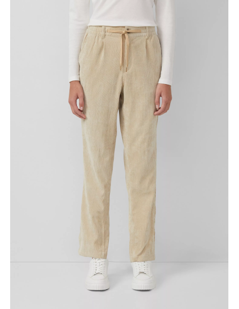 S.OLIVER Ankle cord pants with elastic waistband 2170192-8401 | BON FASHION