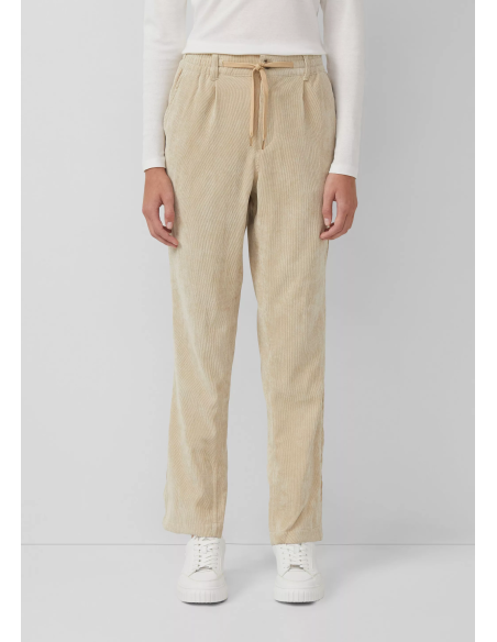S.OLIVER Ankle cord pants with elastic waistband 2170192-8401 | BON FASHION