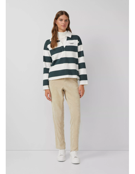 S.OLIVER Ankle cord pants with elastic waistband 2170192-8401