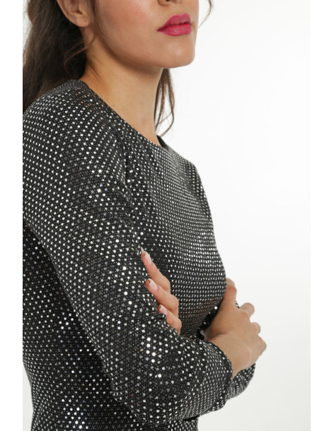 Φόρεμα bodycon 4625-silver 2