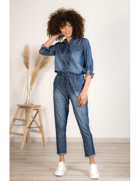 JUMPSUITS CINDY H1900-BLUE JEAN | BON FASHION