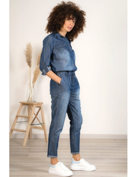 JUMPSUITS CINDY H1900-BLUE JEAN | BON FASHION