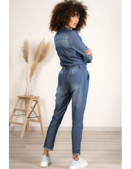 JUMPSUITS CINDY H1900-BLUE JEAN | BON FASHION