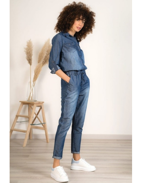 JUMPSUITS CINDY H1900-BLUE JEAN | BON FASHION