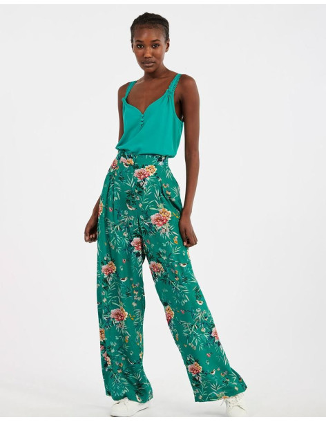 NAF NAF παντελόνα floral PENP52 | BON FASHION